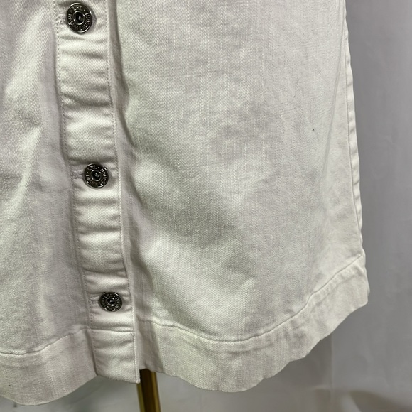 LAUREN Ralph Lauren White Button Front Denim Midi Skirt - Picture 9 of 16